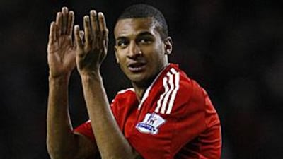 David Ngog acknowledges the Anfield crowd as he is substituted. He scored one and created another in Liverpool's 2-0 win against Sunderland.