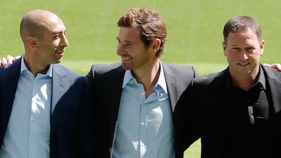 Andre Villas-Boas, second from the right, has named Roberto Di Matteo and Steve Holland, right, his first-team assistants.