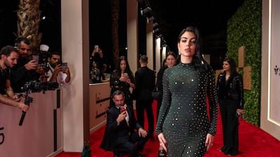 Georgina Rodriguez in Alaia. AFP
