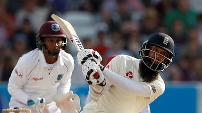 England's Moeen Ali scored 80 valuable runs against West Indies on Monday. Lee Smith / Reuters