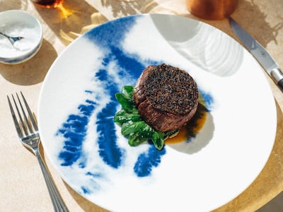 The beef tenderloin is seasoned with black pepper and honey. Photo: Riviera by Jean Imbert