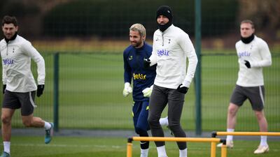 Tottenham Hotspur's English striker Harry Kane during training. AFP