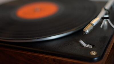 A record player displayed in a recreation of Jimi Hendrix’s bedroom as it is displayed as part of the Handel and Hendrix exhibition. Ben Pruchnie / Getty Images