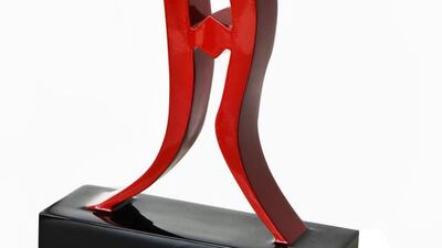 For his piece Love-Red, Jamal Habroush Al Suwaidi drew inspiration from American artist Robert Indiana’s sculpture, titled Love. Courtesy Jamal Al Suwaidi