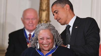 Then US President Barack Obama presents the Presidential Medal of Freedom to authorMorrison during a ceremony at the White House in Washington, DC, in 2012. AFP