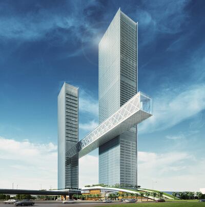 The Link will be the world's longest sky cantilever, hovering 100 metres above Dubai, with a 220-metre-long viewing platform. Photo: Kerzner