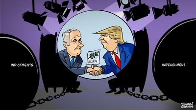 Our cartoonist Shadi Ghanim's take on the politics behind Donald Trump's soon-to-be-proposed Middle East peace plan.