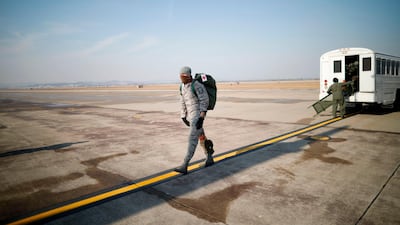 A US soldier takes part in joint aerial drills named 'Vigilant Ace' between the US and South Korea at the Osan Air Base in Pyeongtaek on December 6, 2017.The two countries began their largest-ever joint air exercise, an operation North Korea called an "all-out provocation", days after Pyongyang fired its most powerful intercontinental ballistic missile. Kim Hong-ji / AFP
