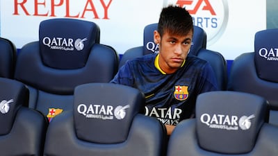 Now 21, Neymar readies himself for his Barcelona debut against Levante in August 2013. Getty