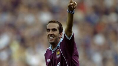 West Ham United - Paolo Di Canio 1999/2000) 16 goals in 30 games. Allsport