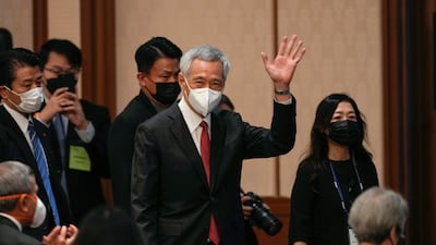 Singapore's Prime Minister Lee Hsien Loong arrives at an international conference on the future of Asia in Tokyo in May 2022. EPA