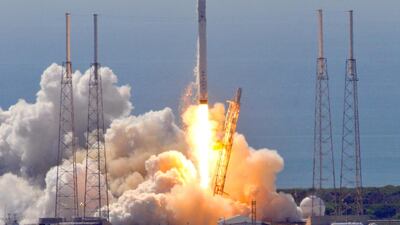 Space X's Falcon 9 rocket with a Dragon CRS7 spacecraft. Bruce Weaver / AFP
