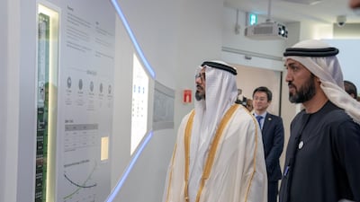Maj Gen Sheikh Khaled bin Mohamed bin Zayed and Mohamed Al Mazrouei, Undersecretary of the Crown Prince Court of Abu Dhabi tour the museum.