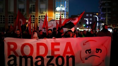 Spanish workers were among those striking over working conditions. AP