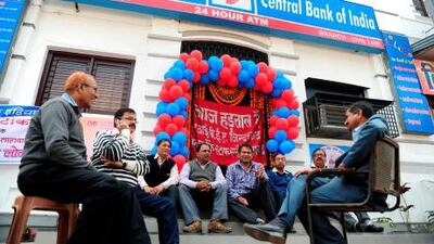 A reader says frequent strikes in India, such as this one, cause inconvenience for the public. Sanjay Kanojia / AFP