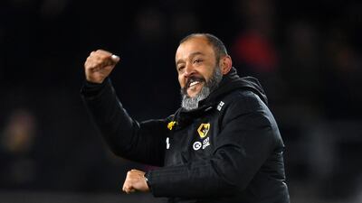 Nuno Espirito Santo celebrates the win. Getty Images