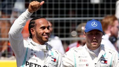 Lewis Hamilton, left, has traditionally been stronger in the second half of the season, which spells bad news for Valtteri Bottas, right, and the rest of his F1 rivals. Getty Images