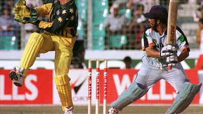 Sachin Tendulkar hits a boundary against Australia in 1998. Reuters
