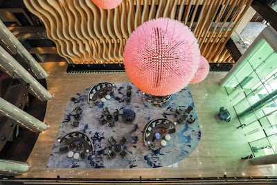 The lobby makes a statement, setting up what there is to expect from the rest of the property. Victor Besa /The National