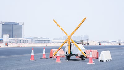 The runway during upgrade works. Photo: Abu Dhabi Airports