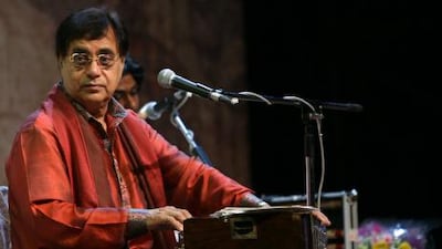 Renowned Ghazal Singer Jagjit Singh performing at a concert held to mark his 70th birthday.
