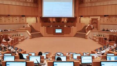 Ministers and members attend an FNC session in Abu Dhabi last month.