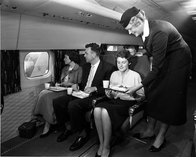Economy class on a KLM flight in 1958. Courtesy KLM