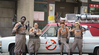 Ghostbusters stars Leslie Jones, Melissa McCarthy, Kristen Wiig and Kate McKinnon. Hopper Stone / CTMG Inc