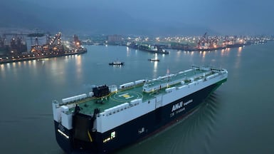 A cargo ship at the port in Lianyungang, in China's Jiangsu province. AFP