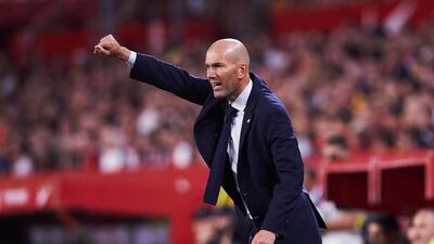 Head coach Zinedine Zidane sends out instructions. Getty Images