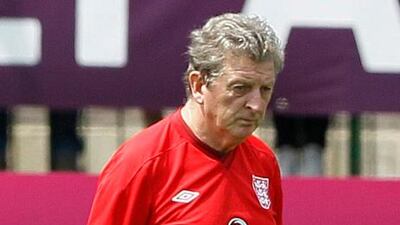 England manager Roy Hodgson takes training Krakow ahead of the match with France