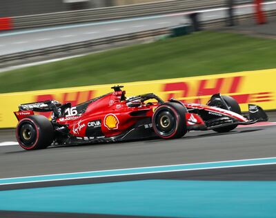 Charles Leclerc of Ferrari during qualifying on Saturday. Victor Besa / The National