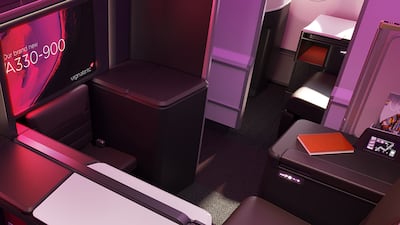 The aircraft's upper class seats.