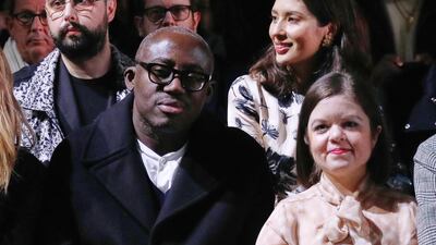 'British Vogue' editor Edward Enninful and Sinead Burke attend the International Woolmark Prize 2020 during London Fashion Week on February 17, 2020. Getty Images