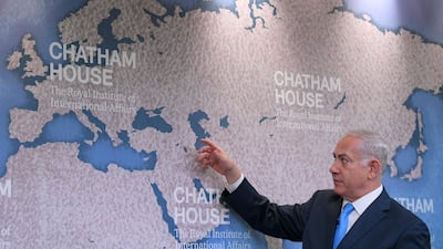 Israel's Prime Minister Benjamin Netanyahu is in London to commemorate the 1917 Balfour Document. REUTERS/Toby Melville