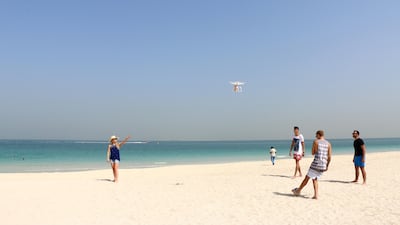 Beach-goers had Costa beverages drone-delivered to them in Dubai. Courtesy Costa