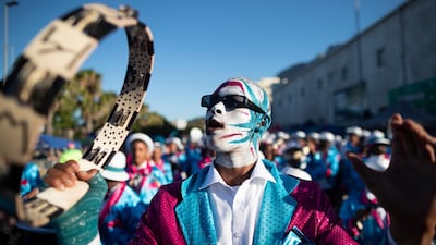 South African members of the Cape Minstrel bands attend the annual 'Tweede Nuwe Yaar' (second new year) carnival through the streets of Cape Town, South Africa. EPA
