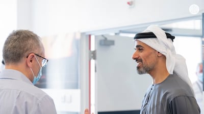 Sheikh Khaled speaks with Stefano Domenicali.