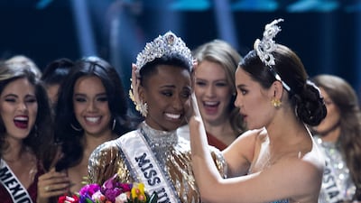 Miss Universe 2019, Zozibini Tunzi from South Africa, was the first to wear the Mouawad Power of Unity crown. Photo: Miss Universe