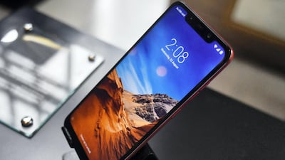 A Xiaomi Corp. Poco F1 smartphone sits on display during a product launch in New Delhi, India, on Wednesday, Aug. 22, 2018. Xiaomi delivered a 68 percent revenue jump and quarterly profit in its maiden financial results, as the Chinese smartphone giant made strides overseas while fending off a challenge from local rivals such as Oppo. Photographer: Anindito Mukherjee/Bloomberg