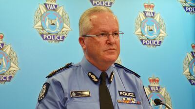 Police Commissioner Chris Dawson addresses the media in Perth, Australia. Rebecca Le May / via Reuters