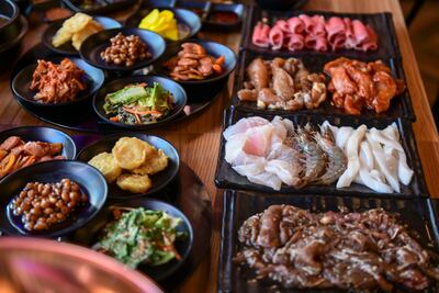 Korean BBQ at Mukbang Shows Restaurant. Khushnum Bhandari / The National