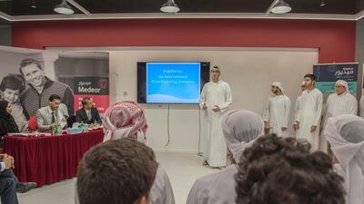 Emirati students at Abu Dhabi University, which is one of Amanat Holdings' investments. Vidhyaa for The National
