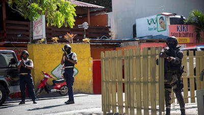 Members of the Police are seen during a protest in Port-au-Prince, Haiti. EPA