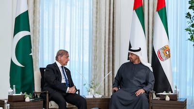 Sheikh Mohamed with Mr Sharif at Al Shati Palace