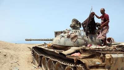 YEMEN: Militia members of the Southern Transitional Council during fighting against Yemeni pro-government forces in the southern province of Abyan, Yemen, on May 13 2020. EPA
