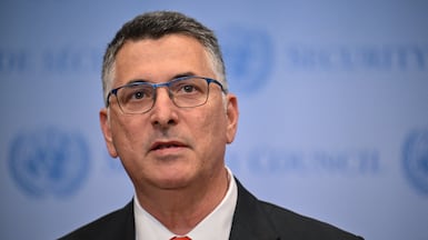 Israeli Foreign Minister Gideon Saar at the UN headquarters in New York last August. AFP