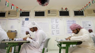 Moving away from traditional methods of education, from textbook-centred learning, is proving difficult for teachers. Christopher Pike / The National