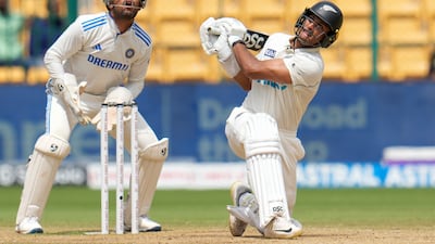 New Zealand's Rachin Ravindra smashed a century as the tourists scored 402 in the first innings. AP