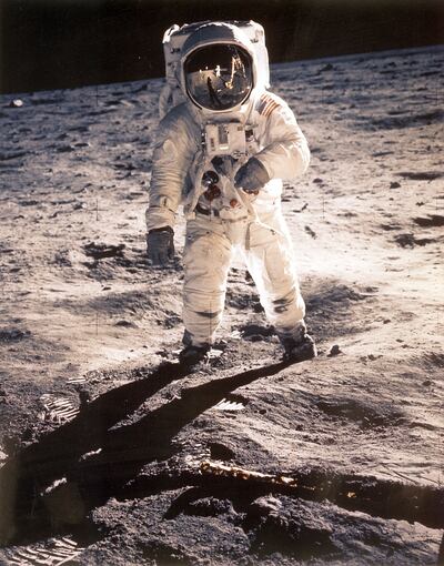 Astronaut Edwin 'Buzz' Aldrin is shown walking near the Lunar Module during the Apollo 11 mission. Photo: Nasa
